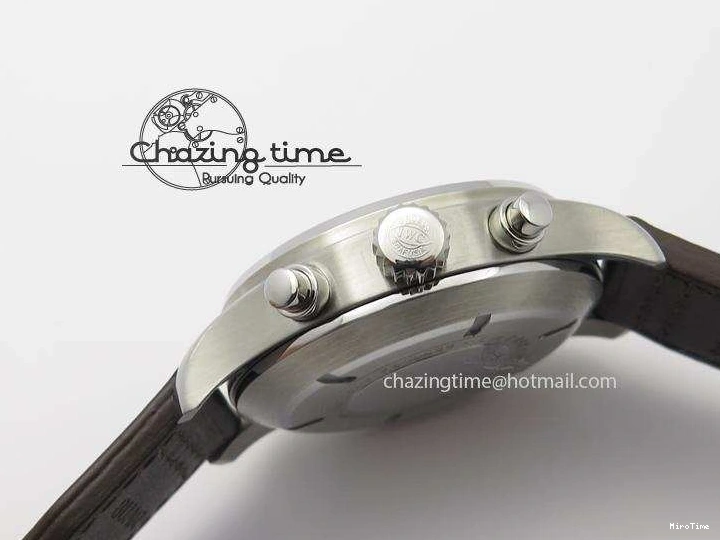 MIROTIME 0216 Pilot Chrono SS IW387808 CF3 ZF 1:1 Best Edition On Brown Leather Strap A Soft 7328